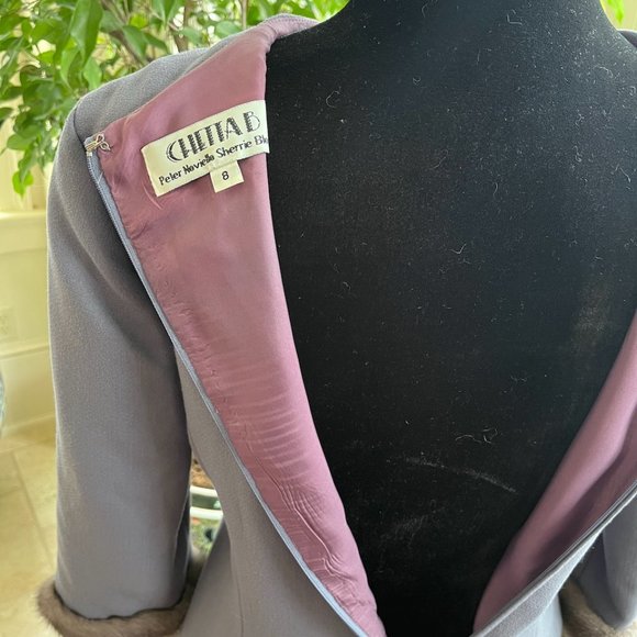 STUNNING! Vintage Chetta B Suit with Mink Cuffs - Picture 4 of 5